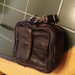 Small black leather purse